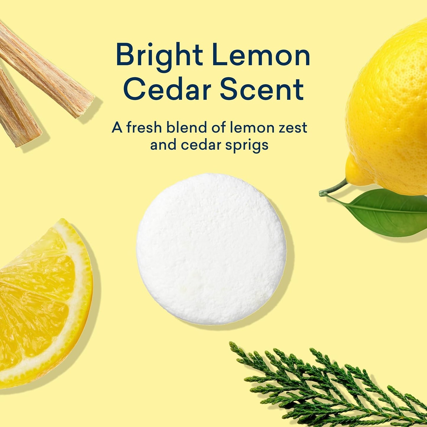 BLUELAND Toilet Bowl Cleaner Tablets, 2-Pack, 28 Count, Lemon Cedar, Plastic-Free, No Harsh Chemicals, Plant-Based