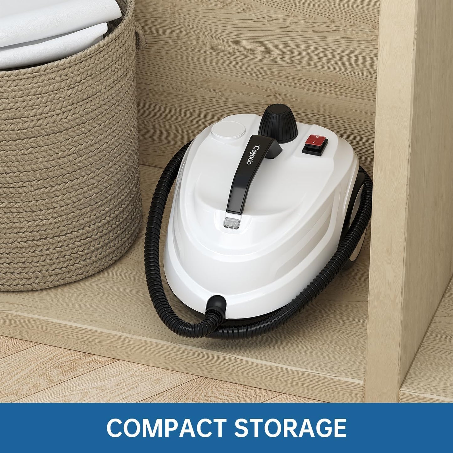 Steam Cleaner, Powerful Heavy Duty Canister Steamer with 34 Accessories, Steam Mop with 16.4 Ft Extra-Long Power Cord for Home Floor Cleaning, Grout, Upholstery, Car Detailing, White