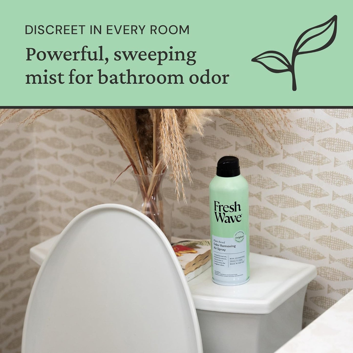 Fresh Wave Odor Eliminator Spray & Air Freshener, 8 oz. | Non-Aerosol, Fine Mist | Odor Absorbers for Home | Safer Odor Relief | Natural Plant-Based Odor Eliminator | For Furniture, Fabrics & Trash