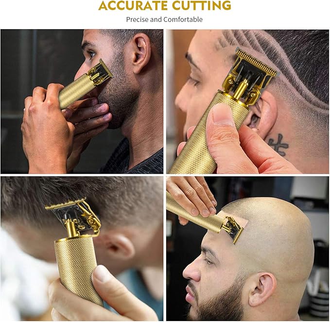 Professional Electric Hair Trimmer, 0mm Baldheaded Hair Clippers for Men Barber Grooming Cordless Rechargeable Close Cutting T-Blade Trimmer Haircutting Beard Shaver Barber (Christmas Gift for Men)