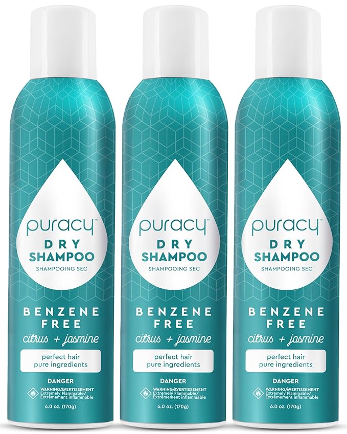 Puracy Natural Dry Shampoo For Women - Plant-Powered Cleansing Volumizing Revitalizing Dry Shampoo As Seen on TikTok, Benzene-Free, Non-Toxic, Oil Absorbing for All Hair Types (Citrus & Jasmine, 18oz)