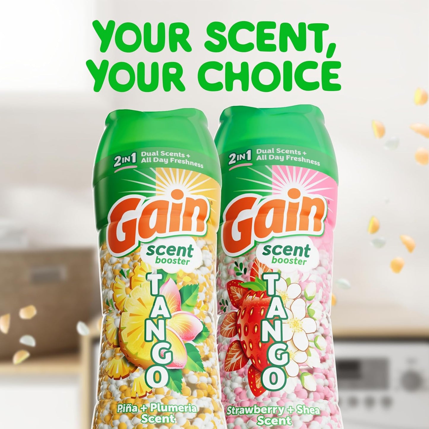 Gain Tango 2-in-1 Laundry Scent Booster Beads, Piña and Plumeria Scent, Laundry Beads with Dual Scents Plus All Day Freshness