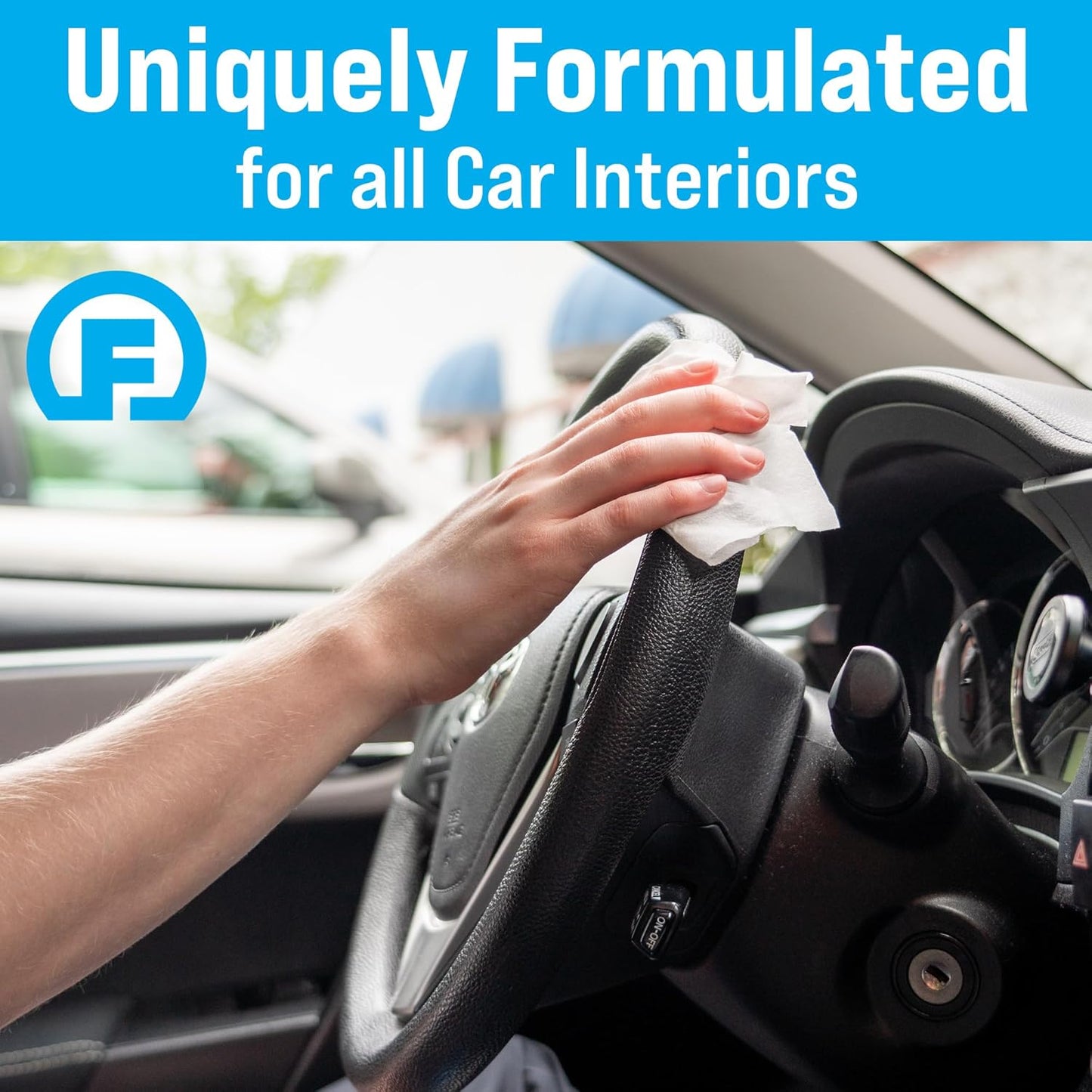 Fortress Car Wipes with Microfiber Cloth (25 ct, Pack of 6) for Interior Cleaning, Dashboard, Seats, Detailing, Steering Wheel [Travel Size] Skin-Safe Cleaner Supplies