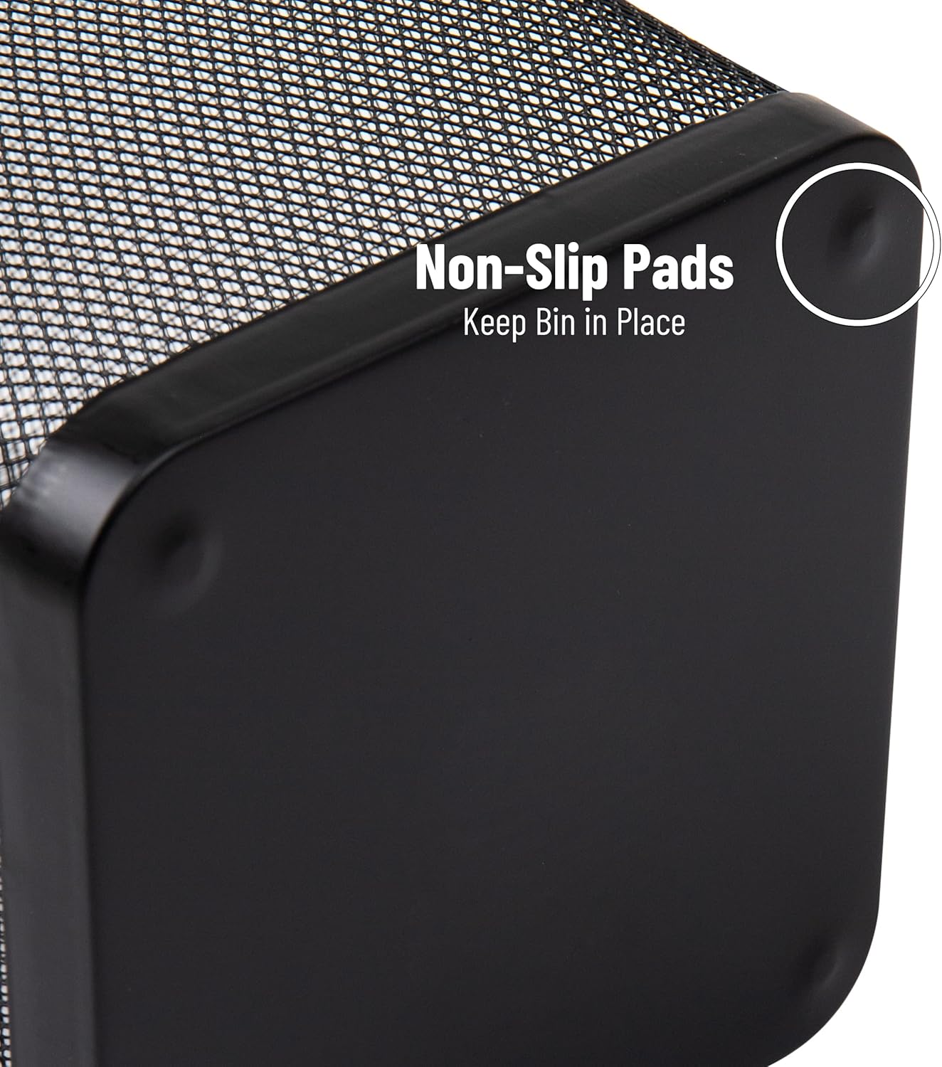 Mind Reader Mesh Trash Can, Waste Paper Basket, Square, Office, Metal Mesh, 9.75"L x 9.75"W x 12.25"H, Set of 2, Black