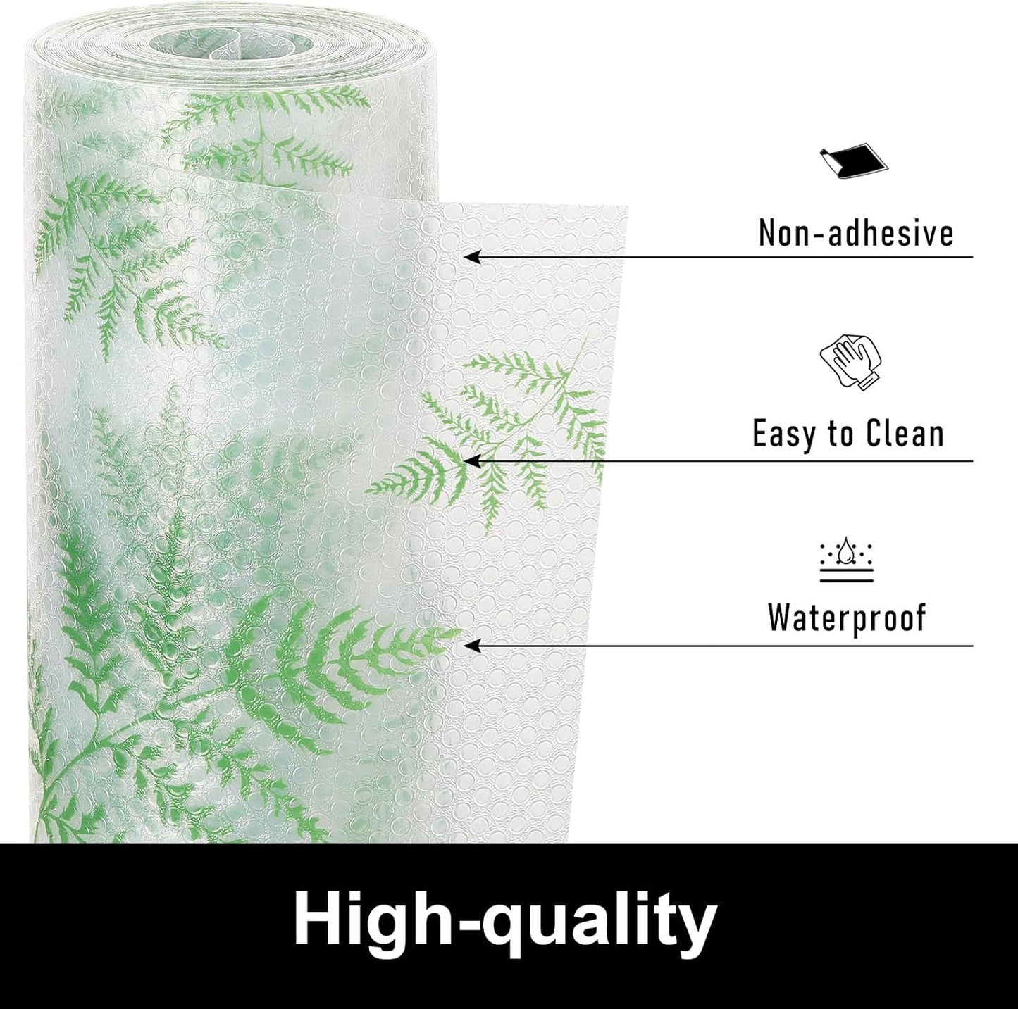 Cooyes Shelf Paper for Kitchen Cabinets Non Adhesive, Waterproof & Oil-Proof Kitchen Drawer Liner for Refrigerator Drawer Fridge Cupboard (23.6 Inch W x 354 Inch L)