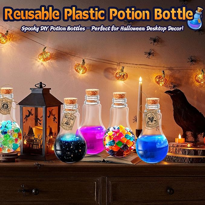 Kids Bath Bomb Potions, 6 Pack – Magic Potion Bubble Bath Bombs with 13 Mini Toy for Toddlers Ages 3-8, Rich in Natural Essential Oils, Science Soap Potion Bottles Kit & Halloween Fizzes Eruption Gift