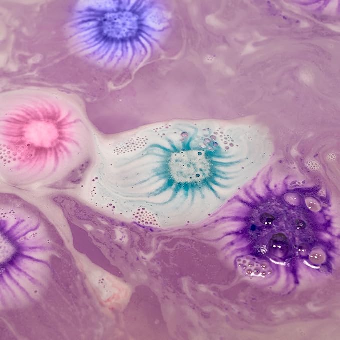 Tub Works Lil' Bursts Mini Bath Bombs for Kids, 90 Count, Cosmic | Nontoxic | Tiny With A Burst of Color, Foam & Bubbles | Customize With Fun Colors | Create Bath Art