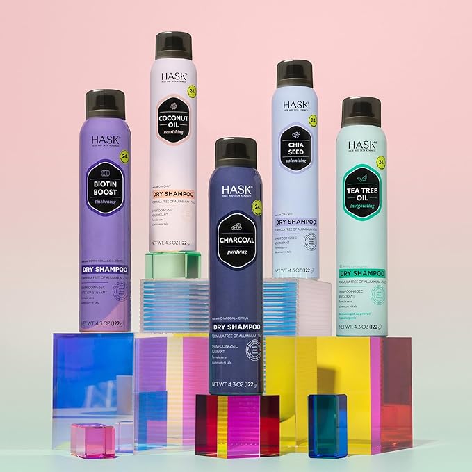 HASK Biotin Boost Thickening Dry Shampoo – Absorbs Oil, Adds Volume & Lift, Strengthens Strands, No Sulfates or Parabens, Cruelty-Free – 8.1oz