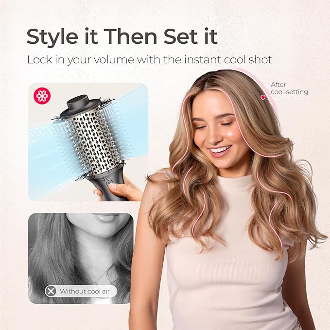 TYMO Hair Blow Dryer Brush, High-Speed Hair Dryer Brush for 300% Faster Dry and Style, Hot Air Blowout Brush, One Step Straightener Volumizer with 200M Negative Ion for Smooth, Frizz-Free