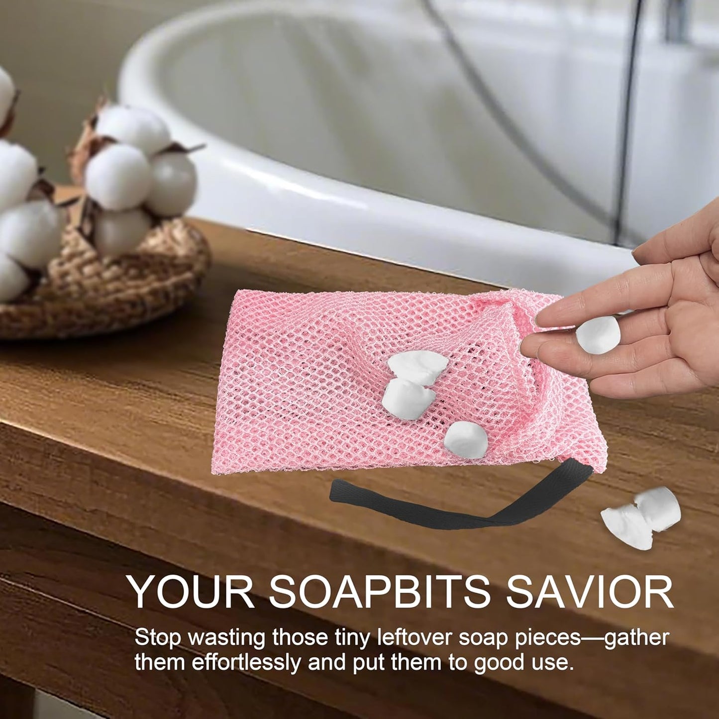 2 Pack Soap Bag Different Roughness Deep and Gentle,Bar Soap Pouch Saver Pocket,Body Scrubber Shower Sponge Loofah,Exfoliating Bath Sponge (Pink)