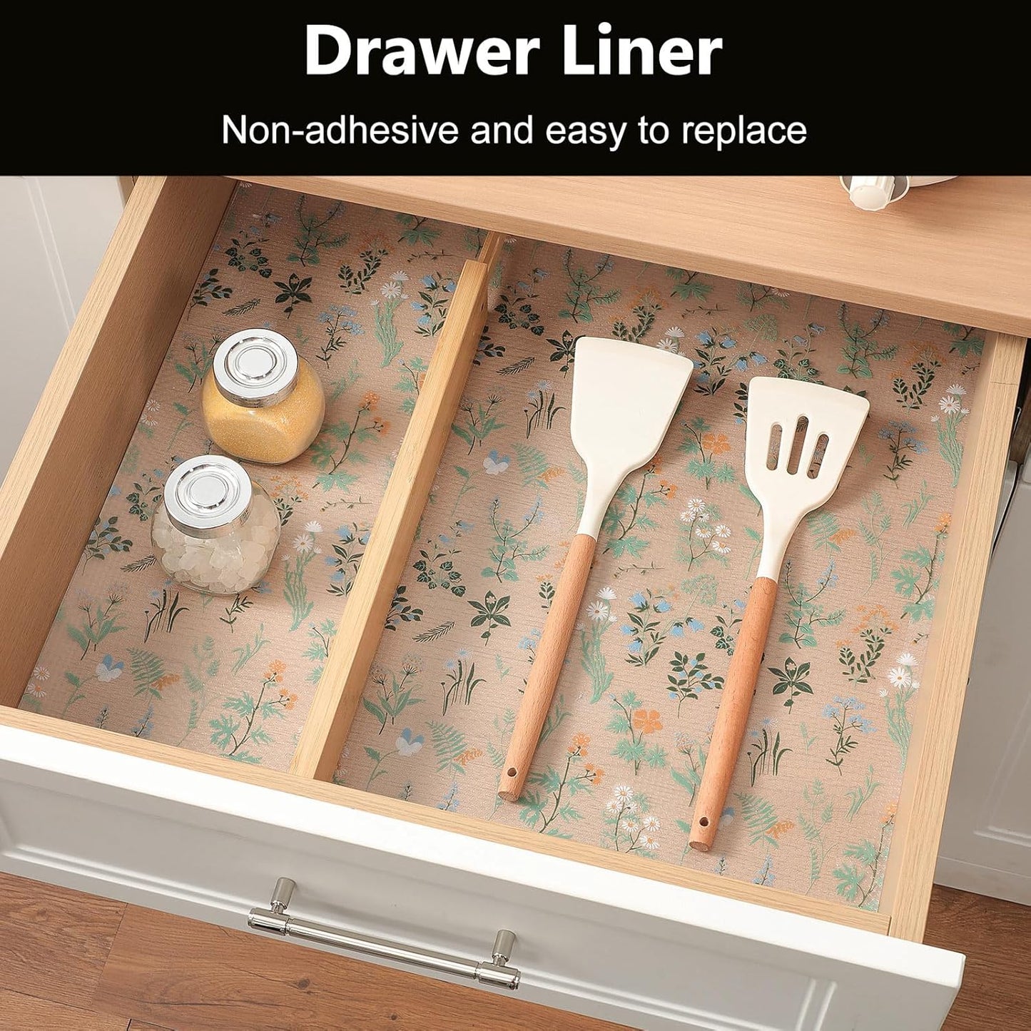INNOLITES Shelf Liners for Kitchen Cabinets – Drawer Liner Waterproof & Oil-Proof, Non-Adhesive EVA Mat – Durable & Washable – for Shelves, Cupboard, Dresser 17.7" x 78.7"