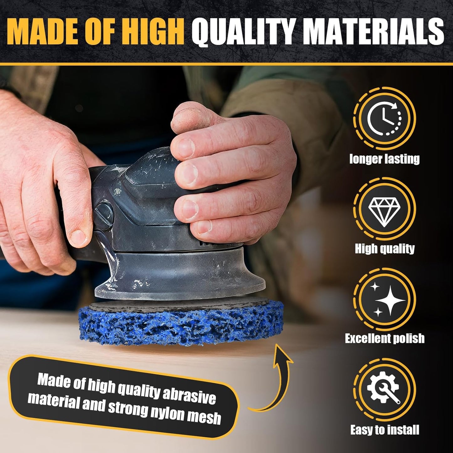 10Pcs Strip Discs Stripping Wheels, Paint Stripper Wheels 4" x 5/8" Rust Remover Wheel Remove Paint for Angle Grinder Paint Strip Wheel Quick Abrasive Discs Rust