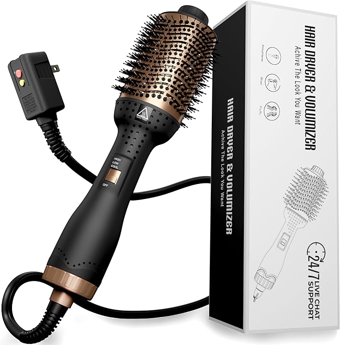 IYASA Oval Blow Dryer Brush, Hot Air Brush for Smooth, Frizz-Free Hair, One-Step Hair Dryer & Volumizer, Professional Salon Quality, Ionic Blow Dryer Styler for All Hair Types, Anti-Frizz