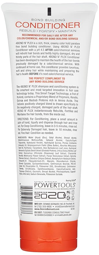 POWERTOOLS 4BOND Bond Building Conditioner | Restore Damaged Hair | Contains Advanced Polymers, Keratin, Baobab & Quinoa Proteins (8 Fl Oz)
