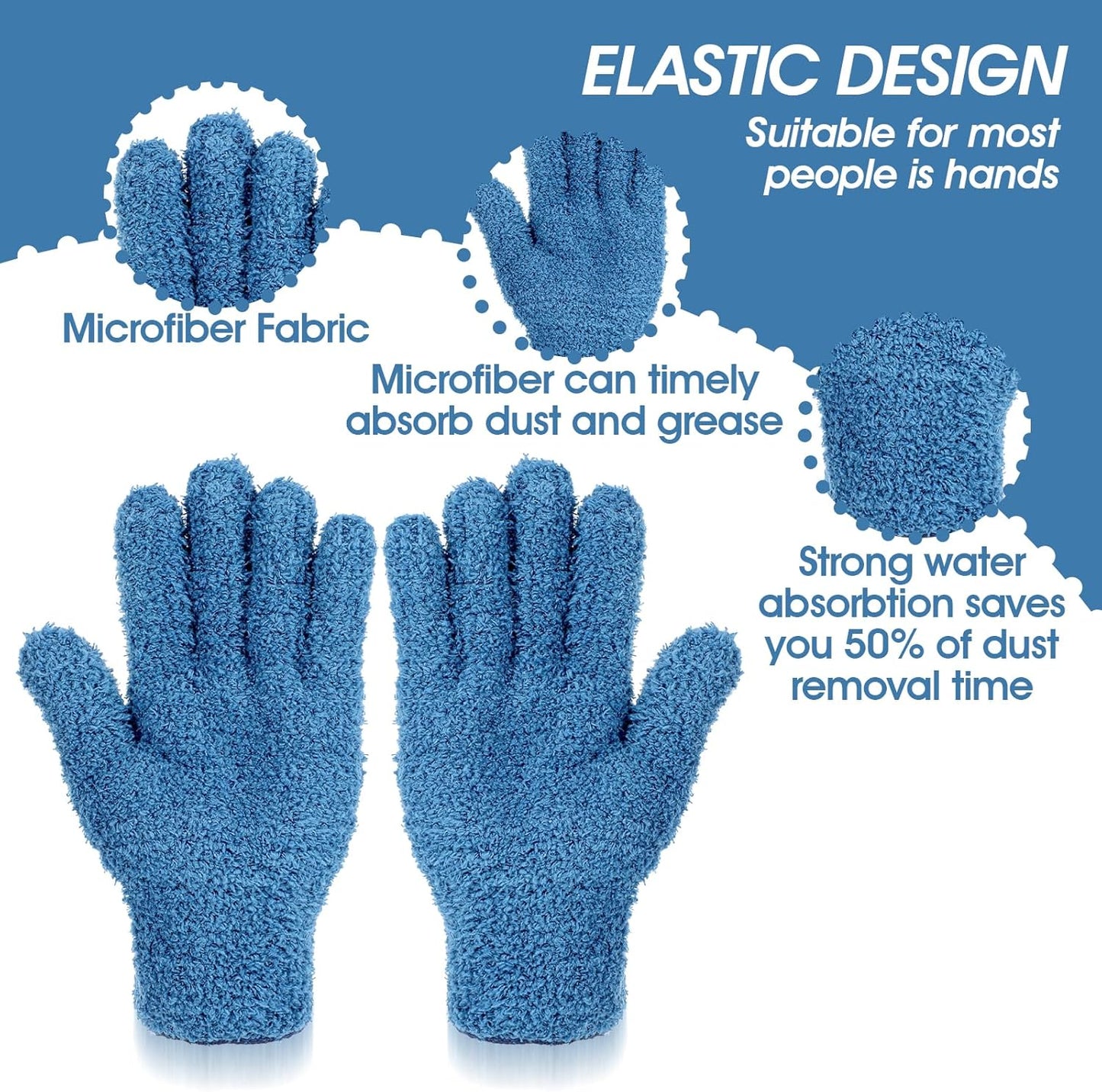 Plant Dusting Gloves, Microfiber Dusters for Cleaning Kitchen Indoor Mitt for House Use Desk Window Blind Screen Wash