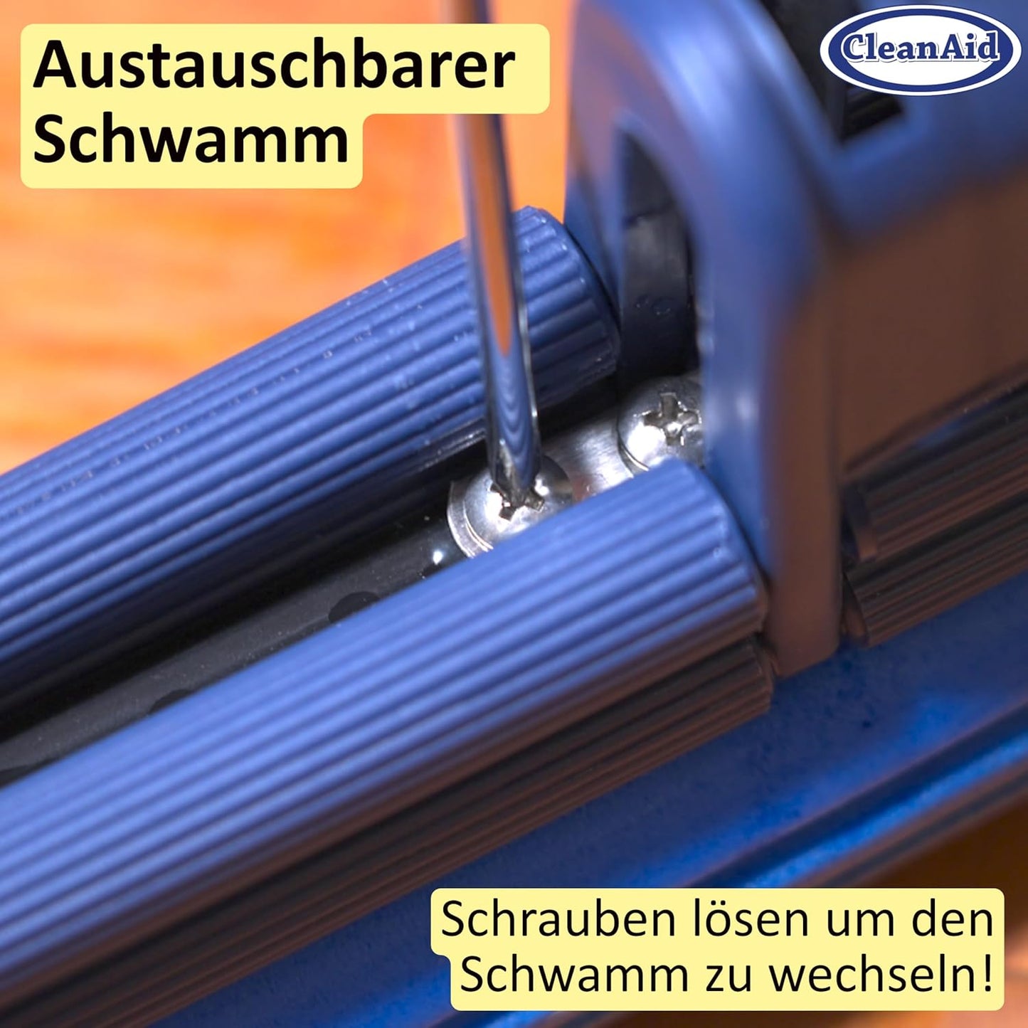 OneTouch GO! Floor Cleaner, Floor Mops, Sponge Mops, Mop with Wringing Function (4 x Refill Sponge)