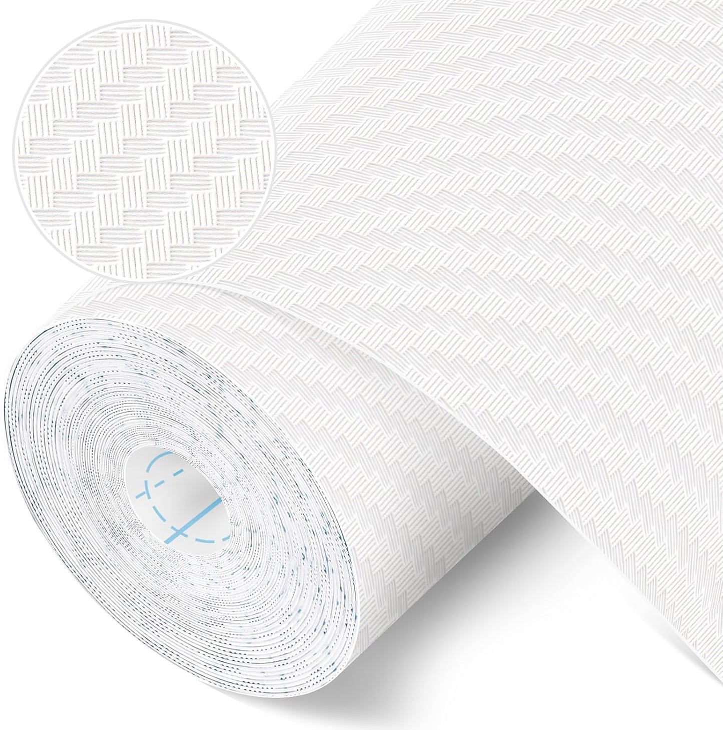 Self-Adhesive Shelf Liner Kitchen Liner, Waterproof Backed Paper Easy Peel and Stick Contact Liner Without Residue for Decor Your Desk Surface, Kitchen Countertops (White, 23.6 x 393.7 inches)