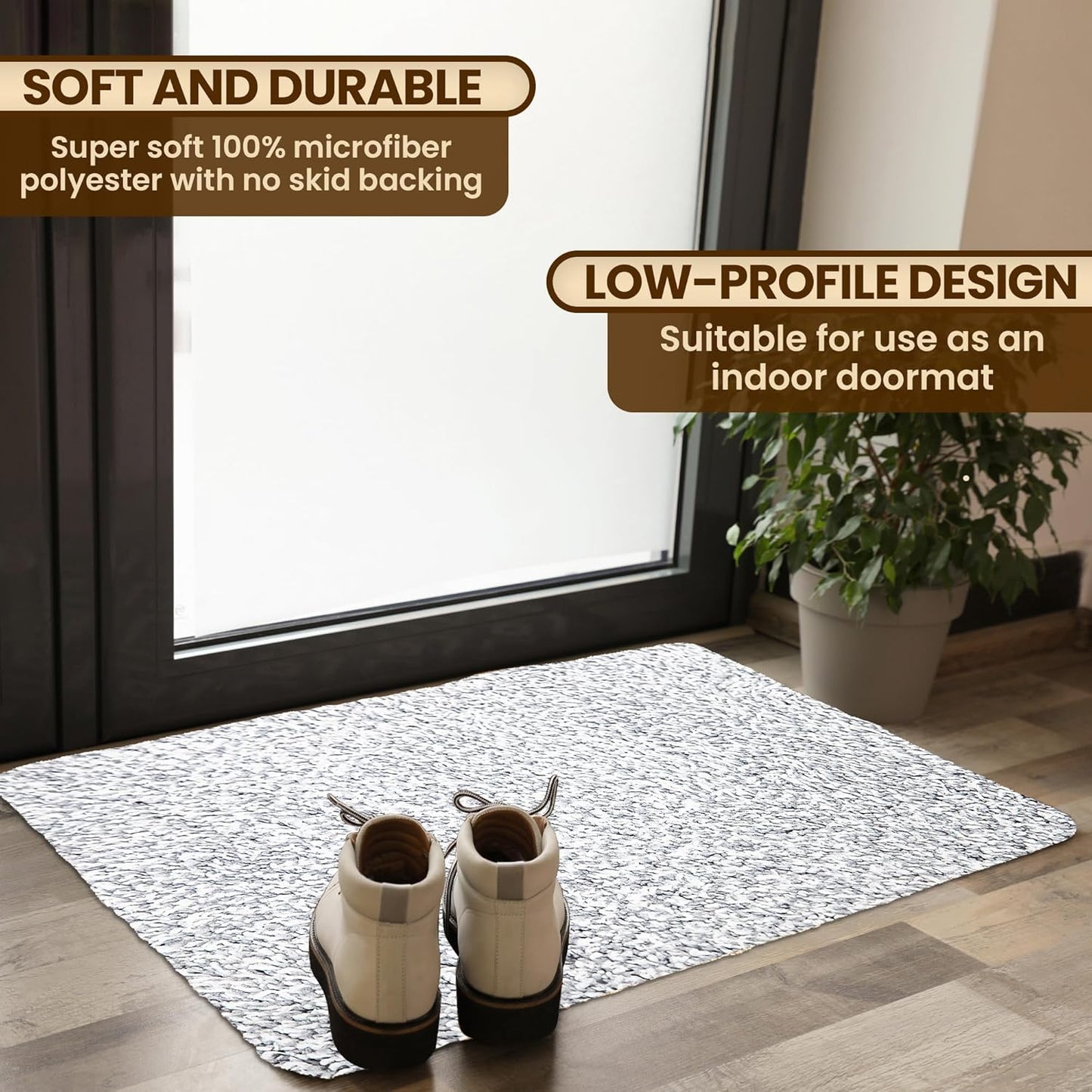 Premium Microfiber Indoor Door Mat – 20"x30" Washable Entry Mat, Non-Slip, Waterproof Backing, Super Absorbent, Low Profile Entryway Doormat for Indoor Entrance