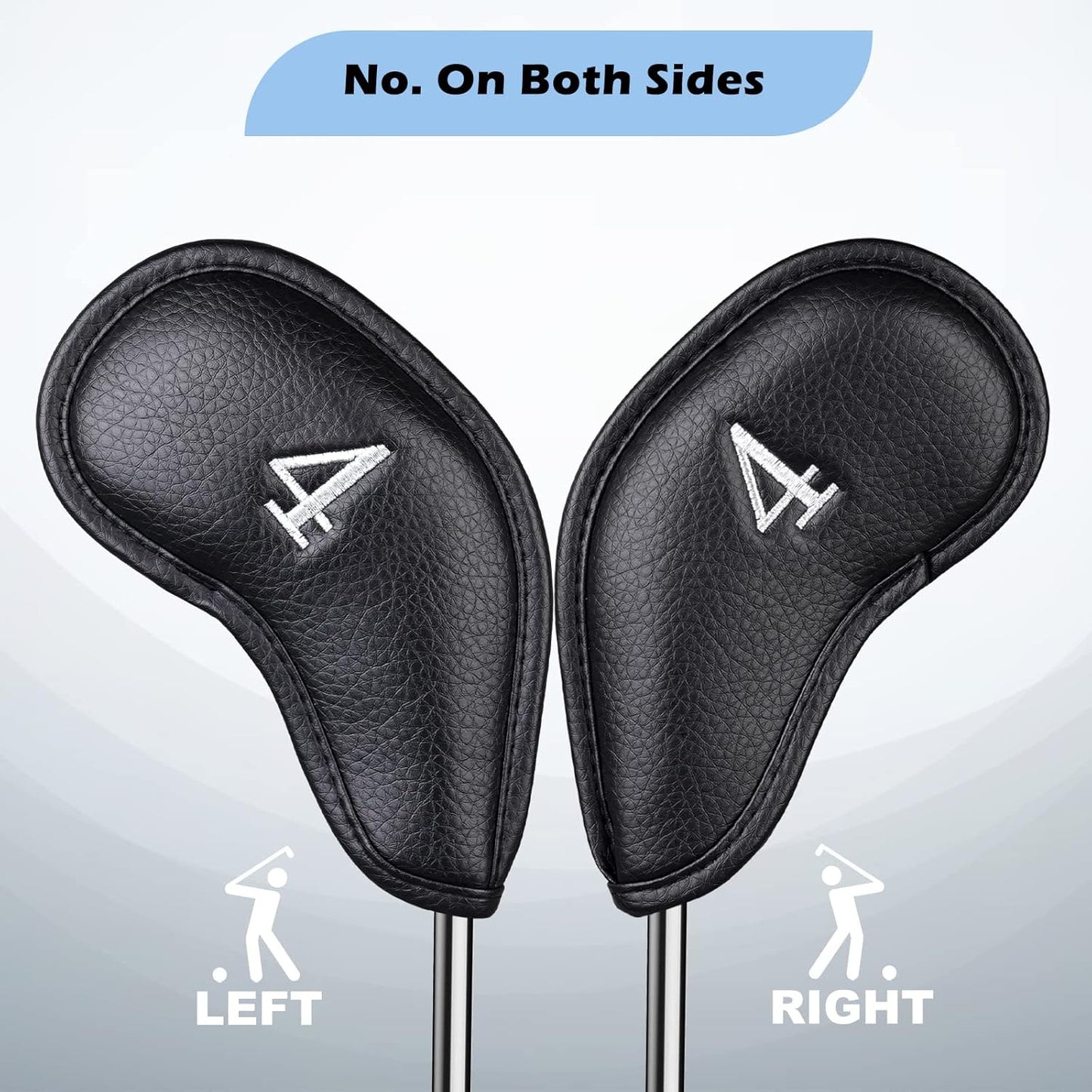 CRAFTSMAN GOLF 12pcs or 1pc Thick Synthetic Leather Golf Iron Head Covers Set Headcover Fit All Brands Callaway Ping Taylormade Cobra Etc. Also Custom Name