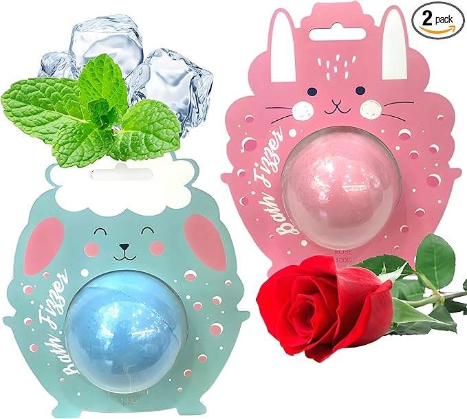 Handmade SPA Bubble Bath for Relaxing,Bath Bombs for Women Gift Set,Gift for Her/Him, Women, Girls, Wife, Mother,Rose and Mint Fragrance（2pack）