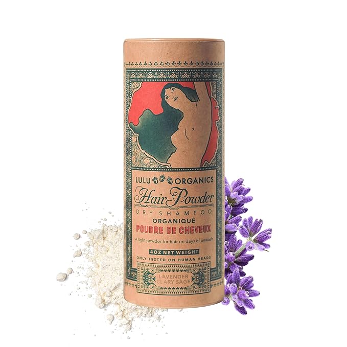 Non-aerosol Dry Shampoo Powder for Dark, Blonde and Oily Hair, Natural Body Powder for Women and Men, Paraben & Talc free No White Cast Synthetic Fragrance, Lavender and Clary Sage - 4oz