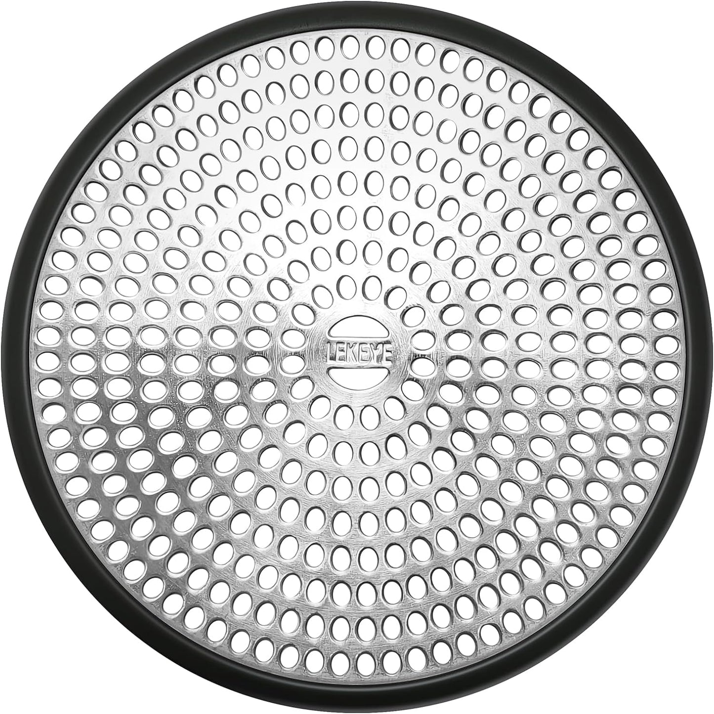 LEKEYE Shower Drain Hair Catcher | Strainer | Shower Stall Drain Cover | Bathroom Drain Protector Stainless Steel and Silicone(Black)