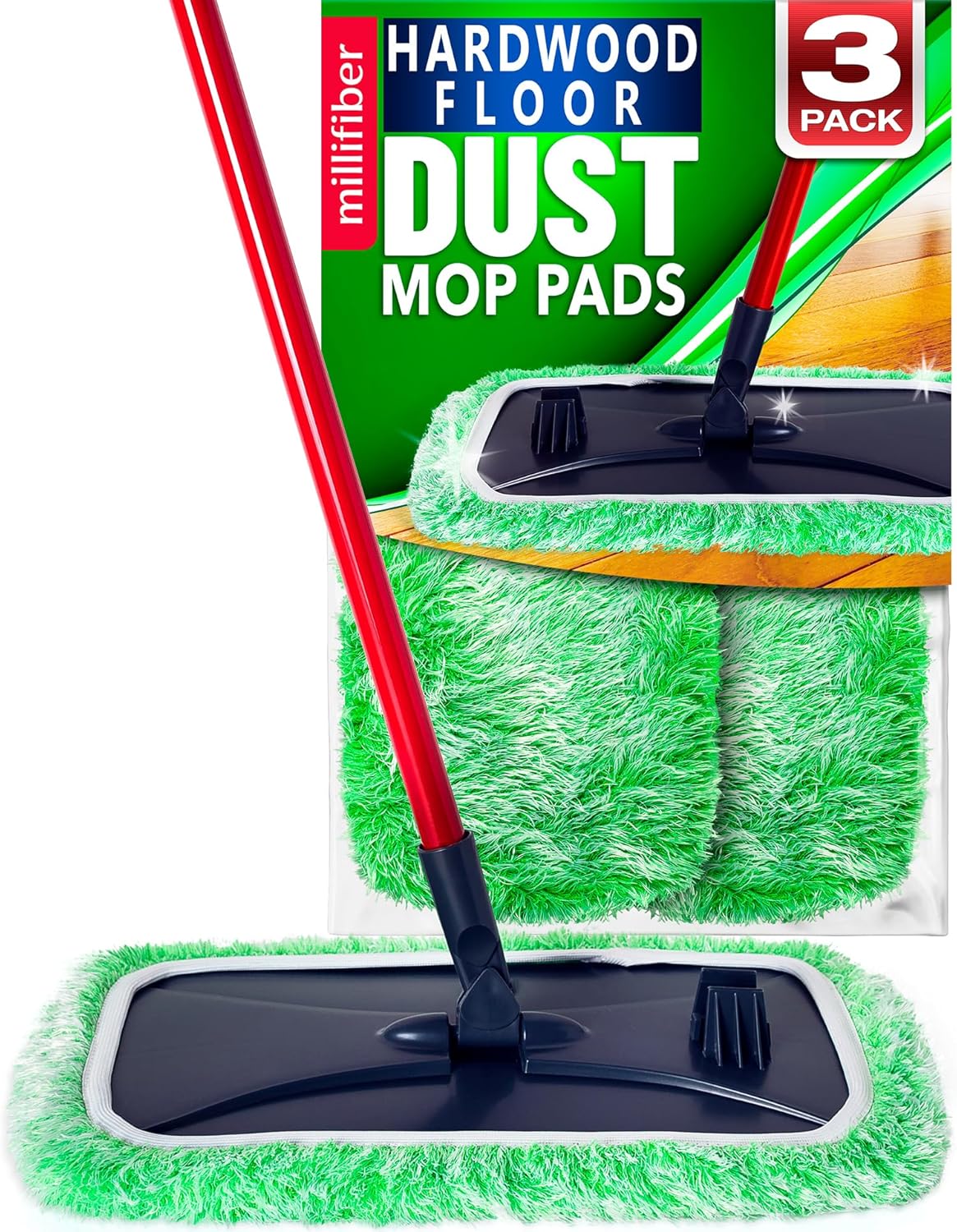 Floor Duster Refill 15x8 Inches - Pet Heavy Duty Duster Refill Compatible with All 15x8 Mop Heads, 3-Pack (Mop is Not Included)