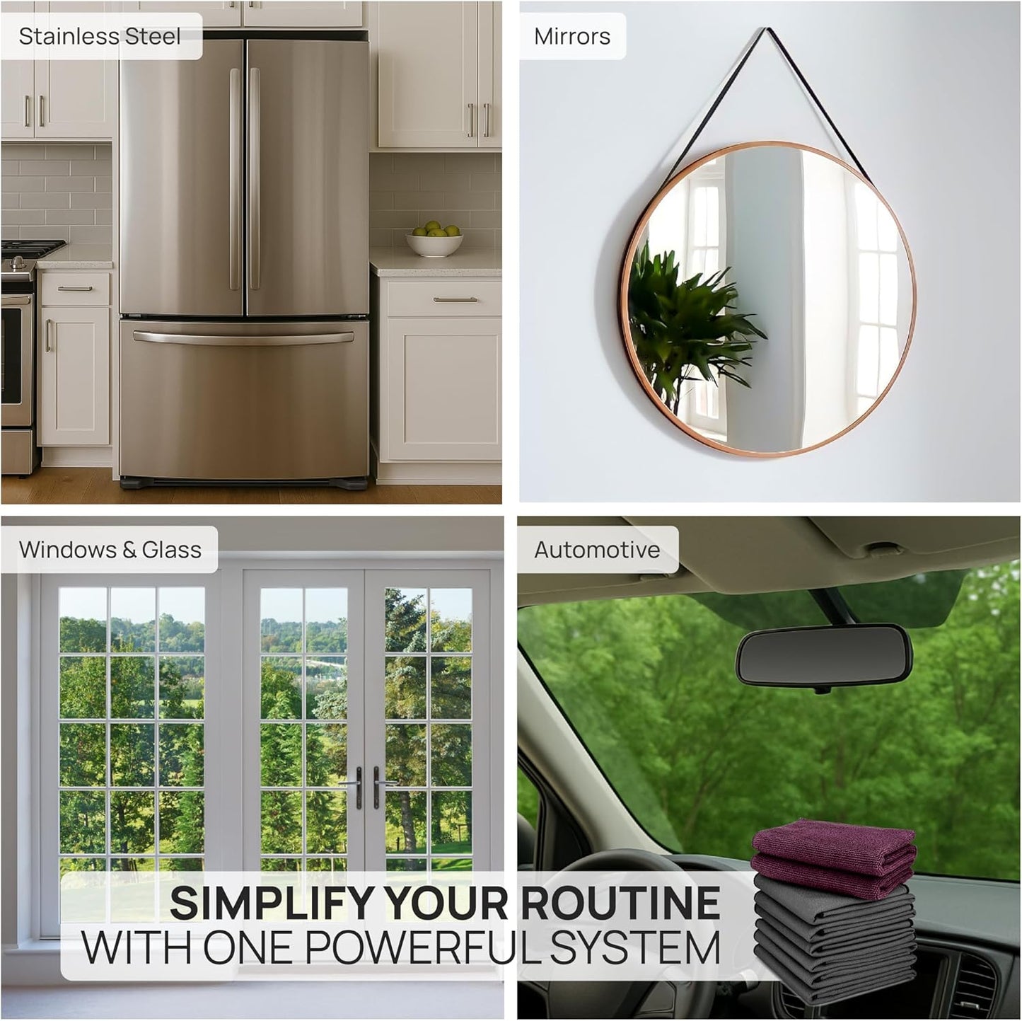 Claro Stainless Steel Cleaner Cloth 8-Pack – Microfiber Cleaning Cloths for Appliances, Sinks & Fridge | Lint-Free Streak-Free Stainless Reusable Alternative to Chemical Cleaners