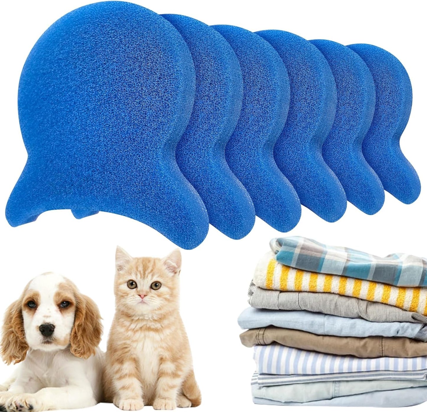 Pet Hair Remover for Laundry, Reusable Dog & Cat Hair Remover Tool, Effectively Removes Pet Hair, Lint and Dander from Bedding and Clothing, Suitable for Washing Machines, Dryers 6PCS