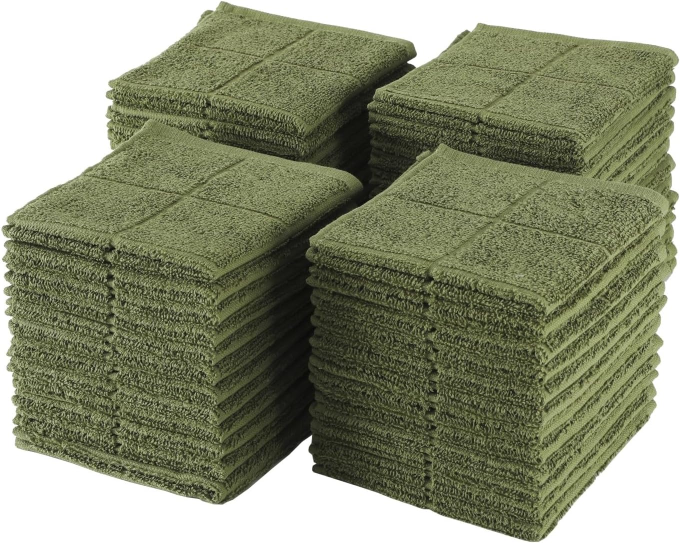 Glynniss Kitchen Dish Cloths Highly Absorbent Dish Rags 100% Cotton Wash Cloths for Washing Dishes (Green, 50)