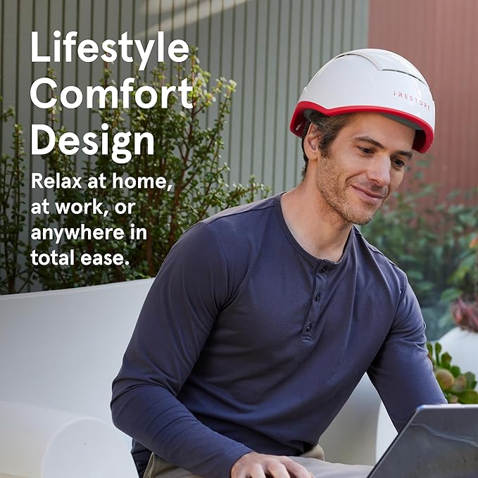 iRestore Professional + Rechargeable Battery Pack - Laser Red Light Therapy for Hair Growth - FDA Cleared Hair Loss, Thinning Treatment for Men & Women - Hair Regrowth Cap - 282 Lasers & LEDs