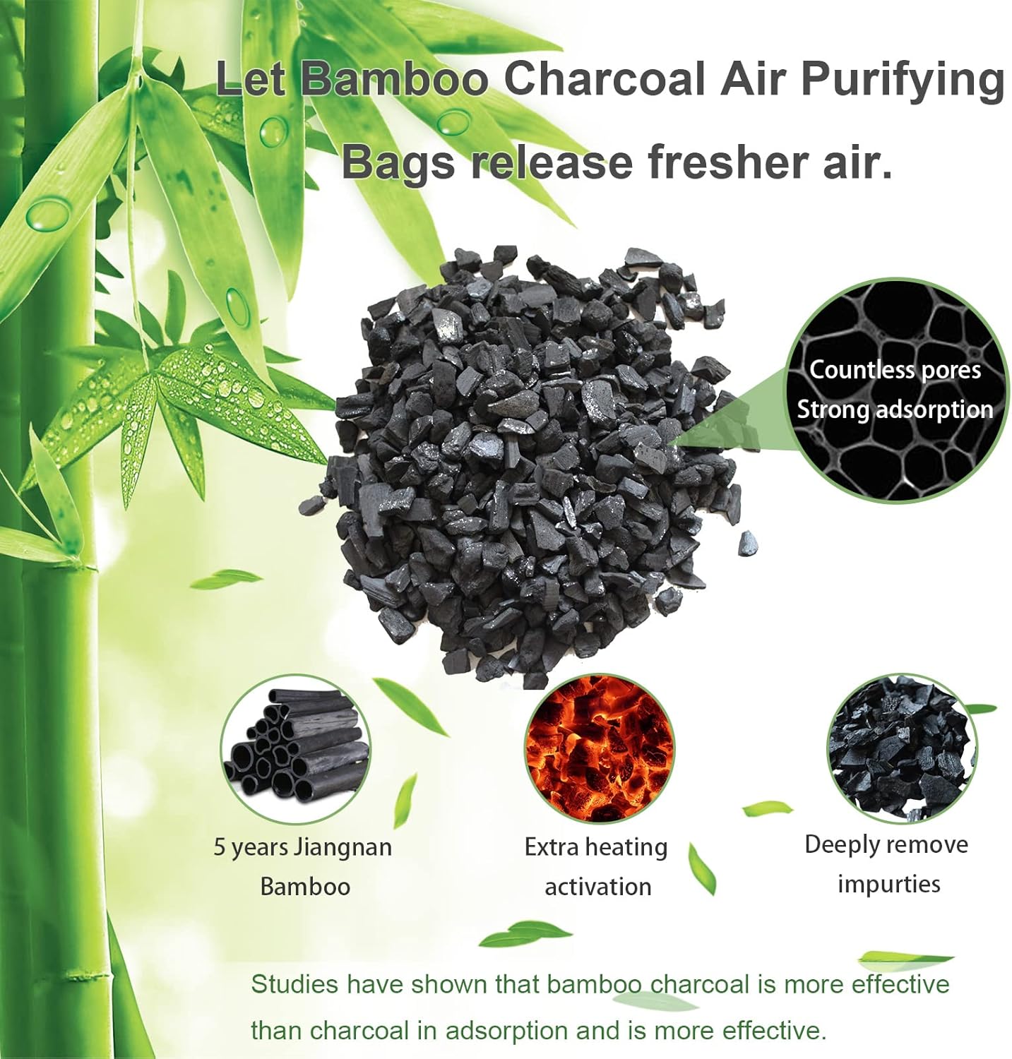 Charcoal Air Purifying Bags 6 Pack×200g Bamboo Charcoal Bags Odor Absorber, for Car Air Fresheners, Odor Eliminator for Home，Shoe Deodorizer - Colorful-Activated Charcoal Odor Absorbers