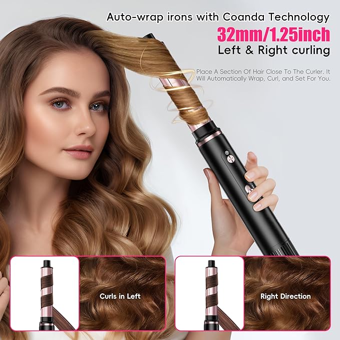 SKIMI 110,000 RPM Brushless Motor Hair Dryer Brush - 5 Muti-Styler for Fast Drying, Curling, Volumizing & Straightening | High-Speed Hot Air Brush for All Hair Types (Black & Pink)