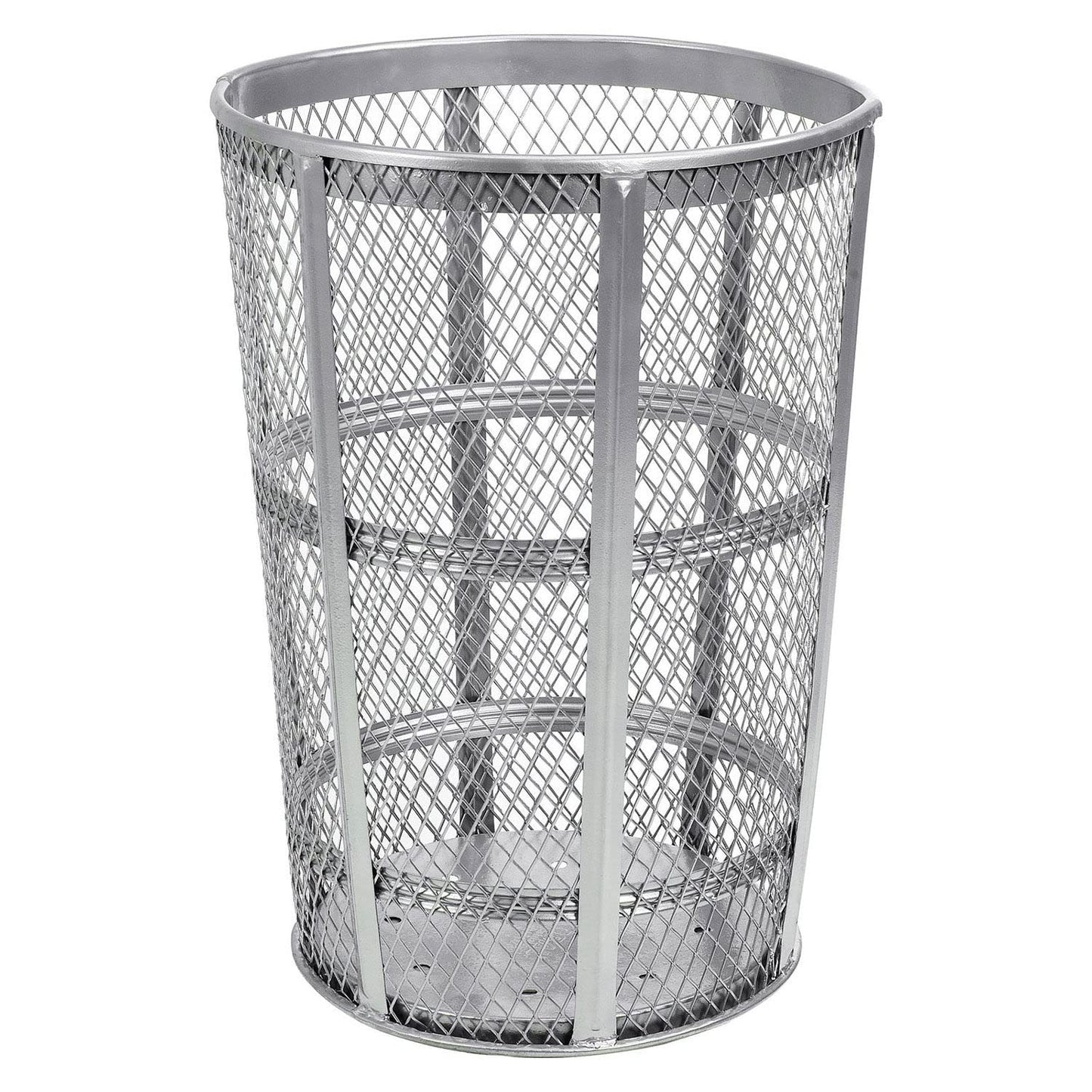 Global Industrial 48 Gallon Outdoor Metal Trash Container, Galvanized