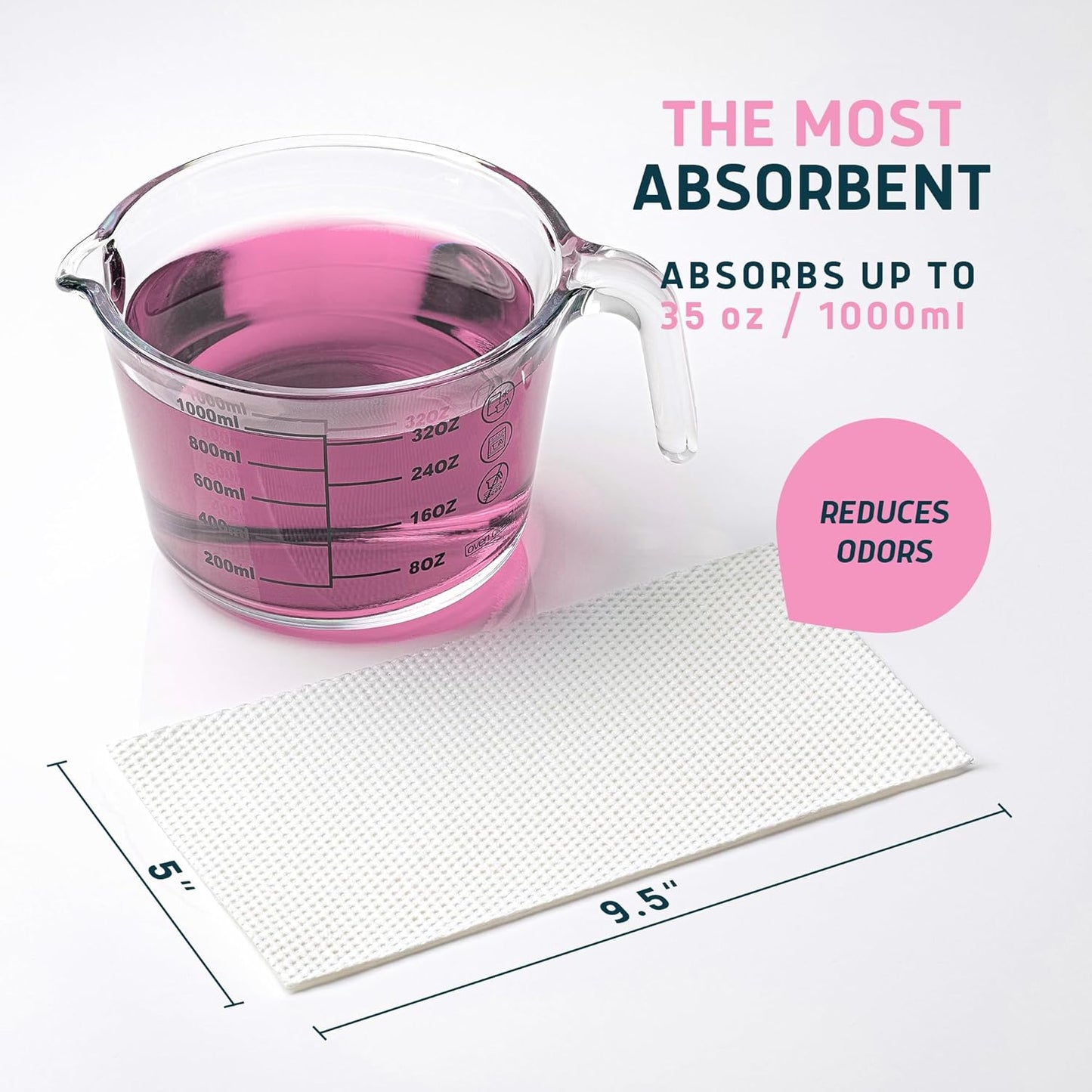 Lunderg Commode Liners with Absorbent Pads - Rose Scent Medical Grade 50 Count Universal Fit - Disposable Bedside Commode Liners and Pads for Adult Chairs, Portable Buckets & Camping Toilet Bags