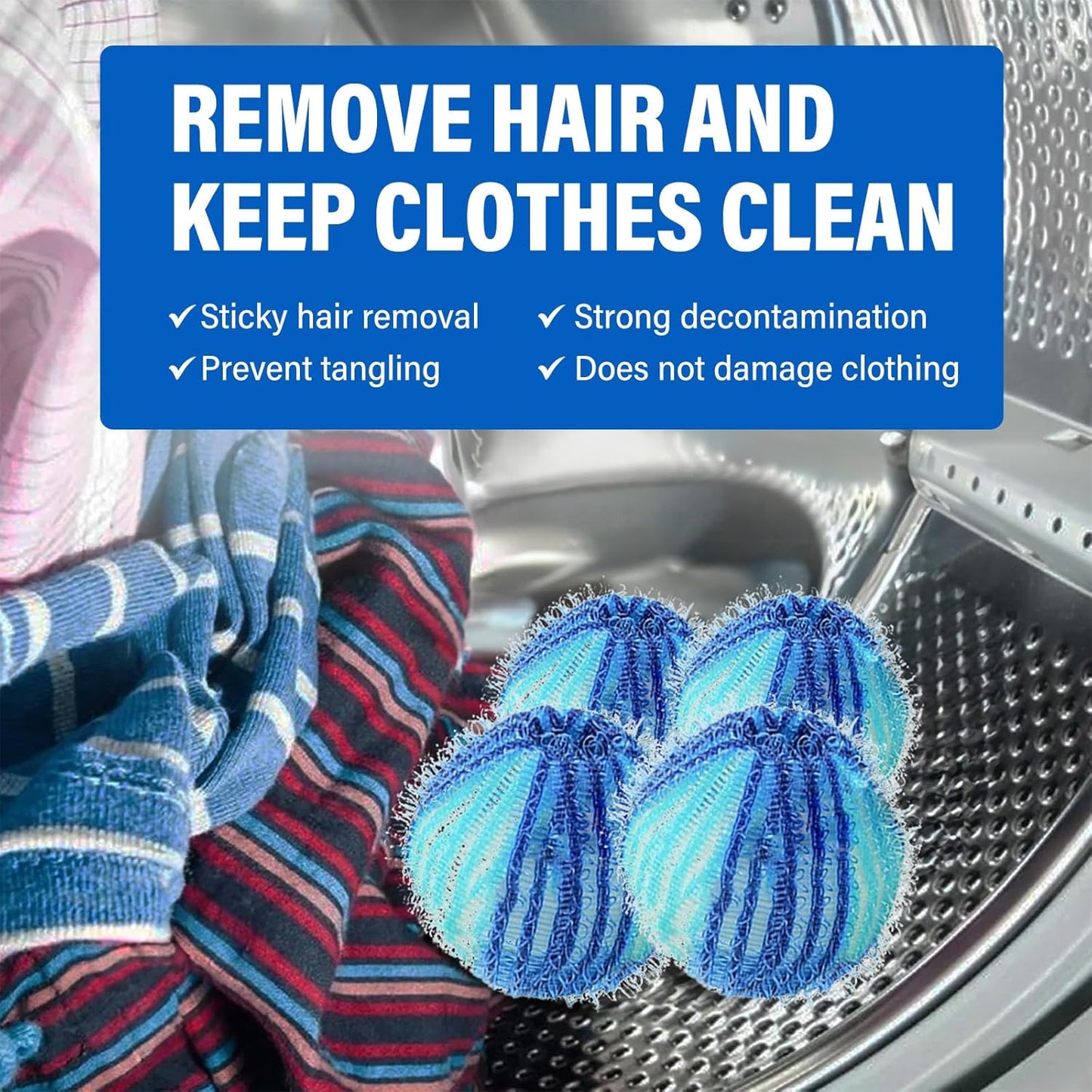 Pet Hair Remover for Laundry, Reusable Lint Traps for Washing Machine Hose, Effective Washing Balls for Pet Fur Remover 12Pcs