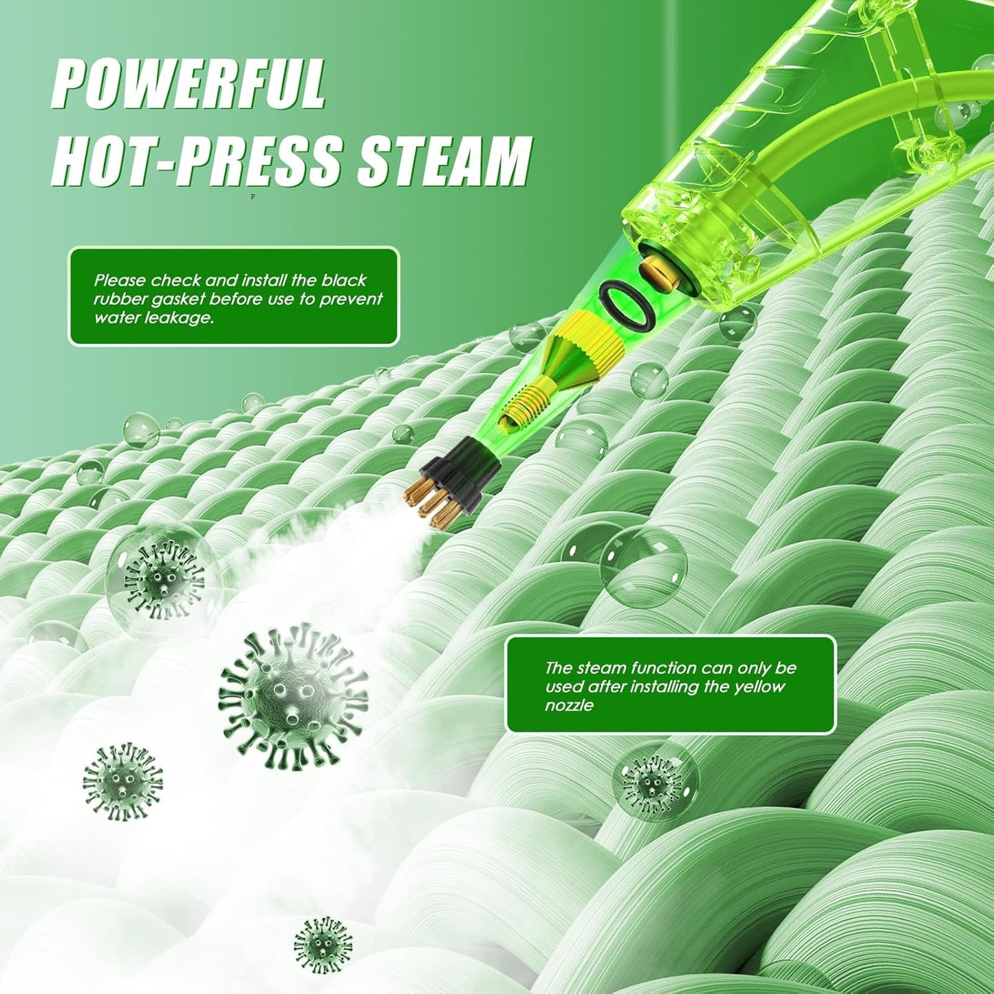 8-in-1 Handheld Steam Cleaner, 2200W High Pressure Steam Cleaner, 1.2L Portable Car Steam Cleaner for Home Kitchen, Bathroom, floor and Car Cleaning, 10s Fast Heating High Pressure Steam Cleaning