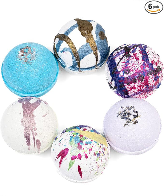 Large Handmade Bath Bombs, 6 Pack, All Natural, Made in USA, 5-6oz Each