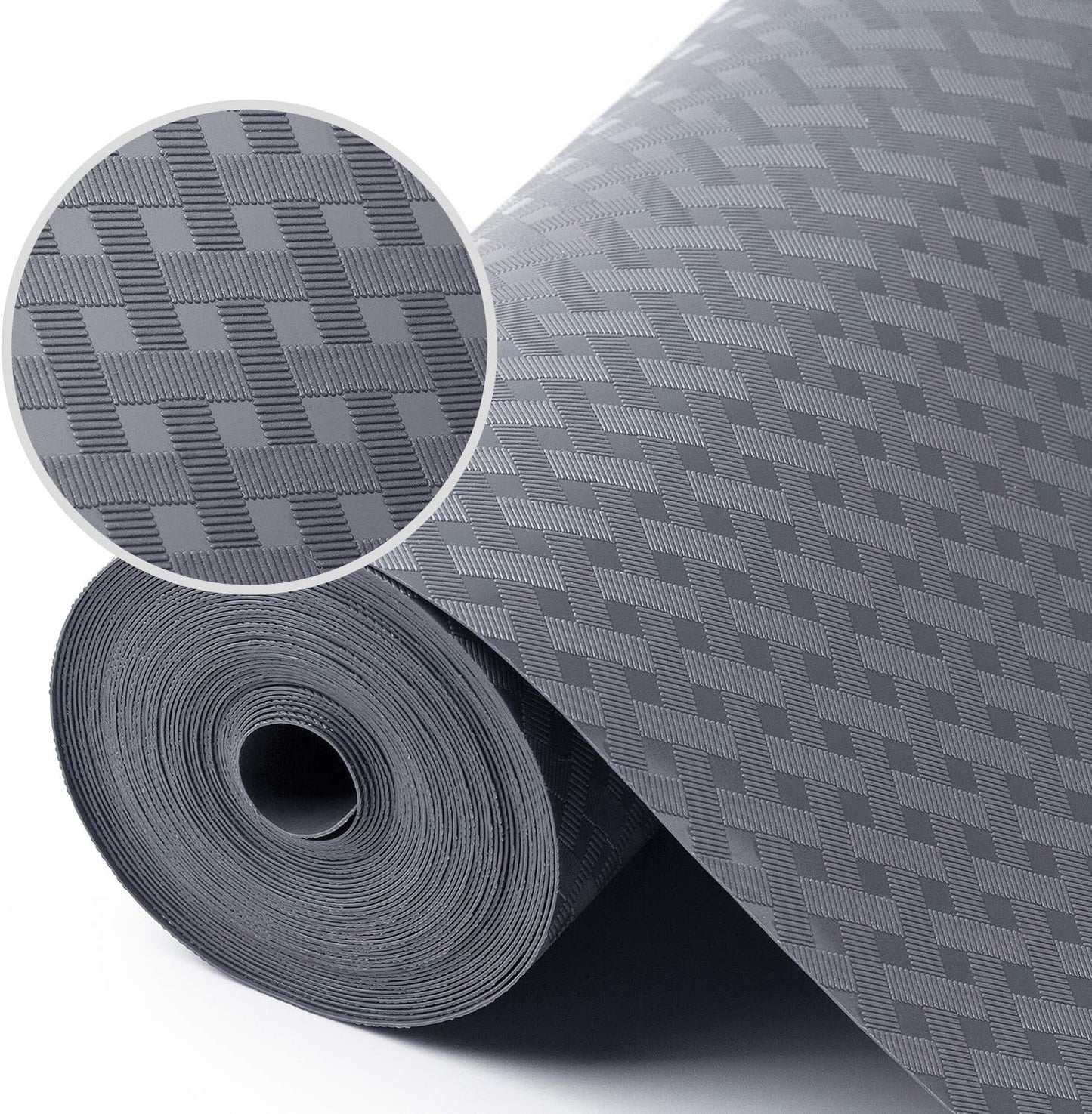 Shelf Liners for Kitchen Cabinets Refrigerator Liners Waterproof & Oil-Proof Kitchen Cupboard Liner Durable Drawer Mats EVA Material Non Adhesive Fridge Mats for Shelves - Gray 23.6 x 78.7 Inches