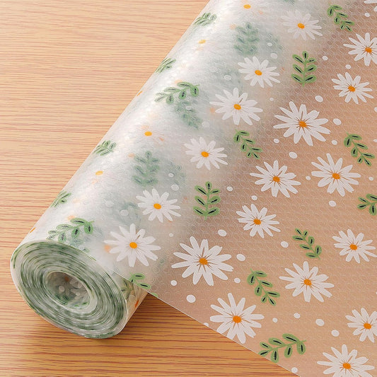 INNOLITES Shelf Liner – Cabinet & Drawer Liner Non-Adhesive – Waterproof Oil-Proof – Durable EVA with Floral for Kitchen Cabinets Refrigerator – BPA-Free, Easy to Cut 23.6" x 118"