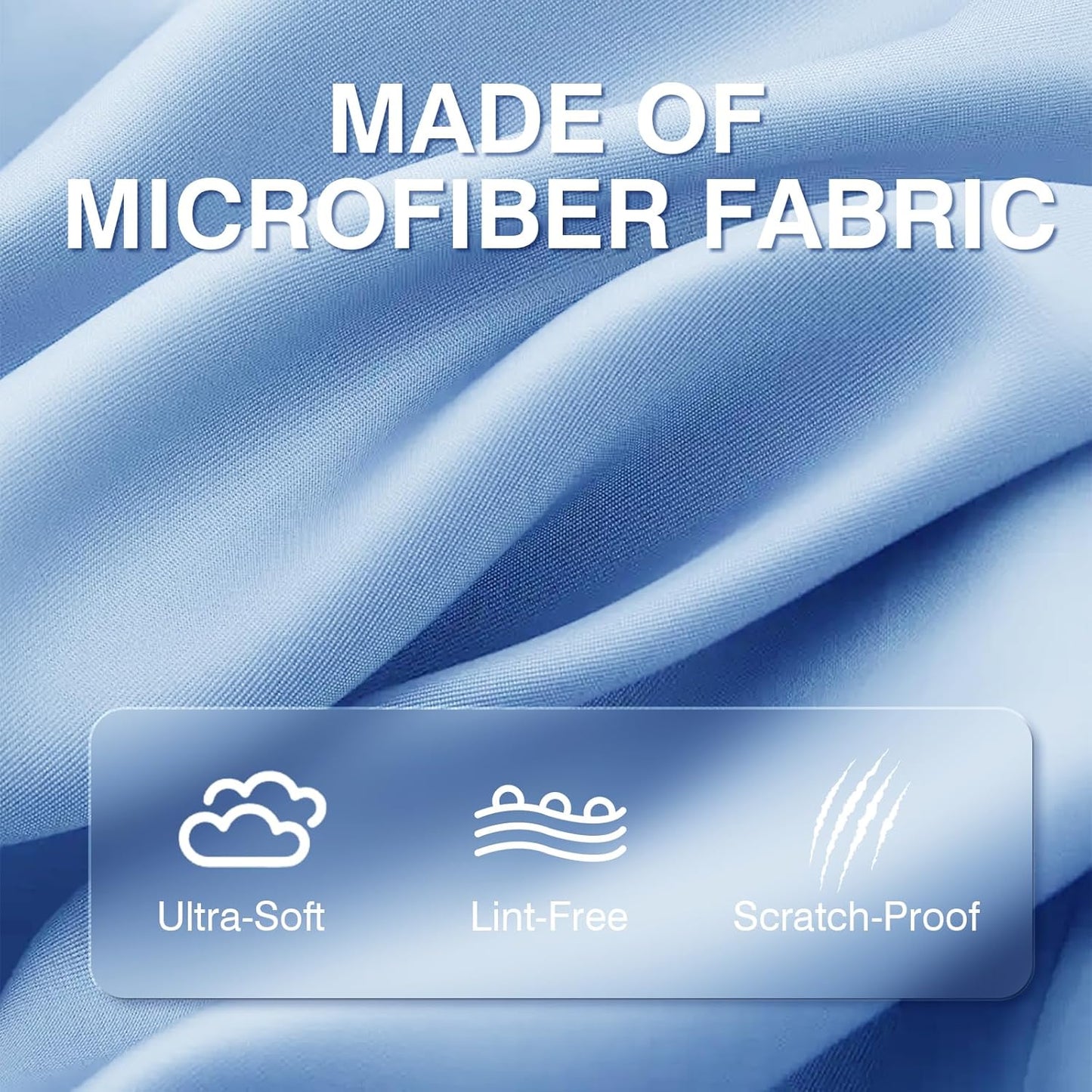 60-Pack Microfiber Cleaning Cloths for Glasses, 6x7 Inch Premium Lens Cleaning Cloth for Screens, Cameras, Eyeglasses, Cell Phone, LCD TV Screens，Black，Grey and Light Blue