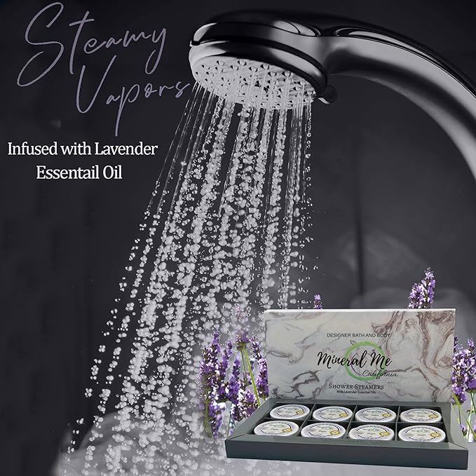 Shower Steamers Aromatherapy - Lavender Shower Steamers with Organic Essential Oils for Vaporizing Steam Spa, Relaxation, Vapor Shower Tablet, Shower Melts- Selfcare Gifts for Her/Him, Birthday Gift