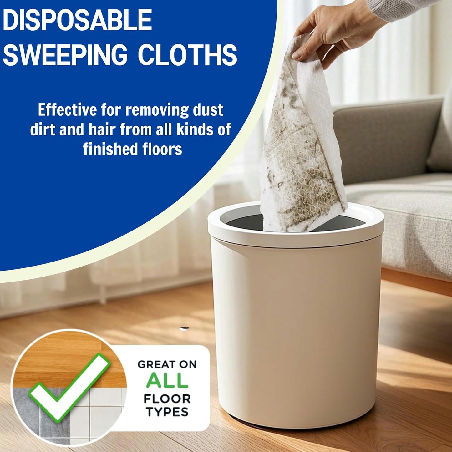 Dry Sweeping Cloths Disposable Mop Refills Floor Dust Mop Pad, Floor Cloth Refills for Swiffer Standard Sweeper, Pack of 160