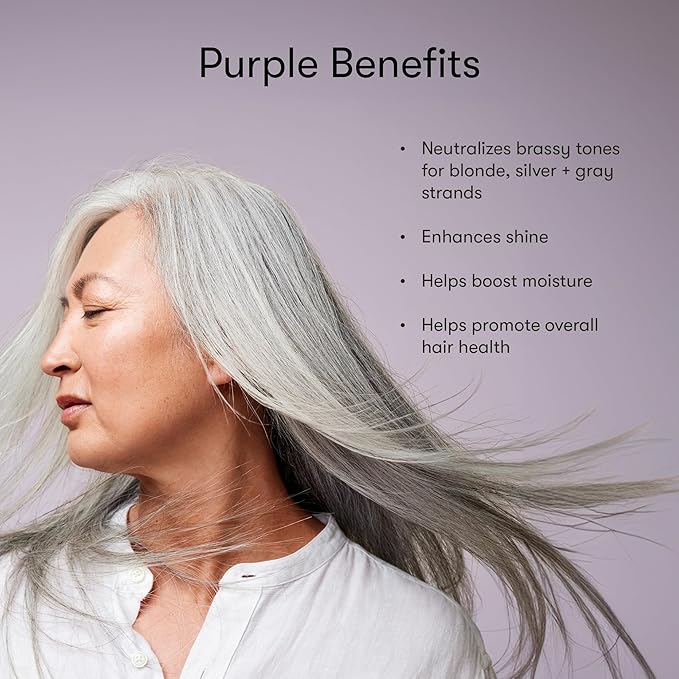 Odele Sulfate-Free Purple Shampoo & Conditioner Set for Neutralizing Brassy Tones in Blonde, Silver + Gray Hair, 13 Fl Oz Each (2-Pack)
