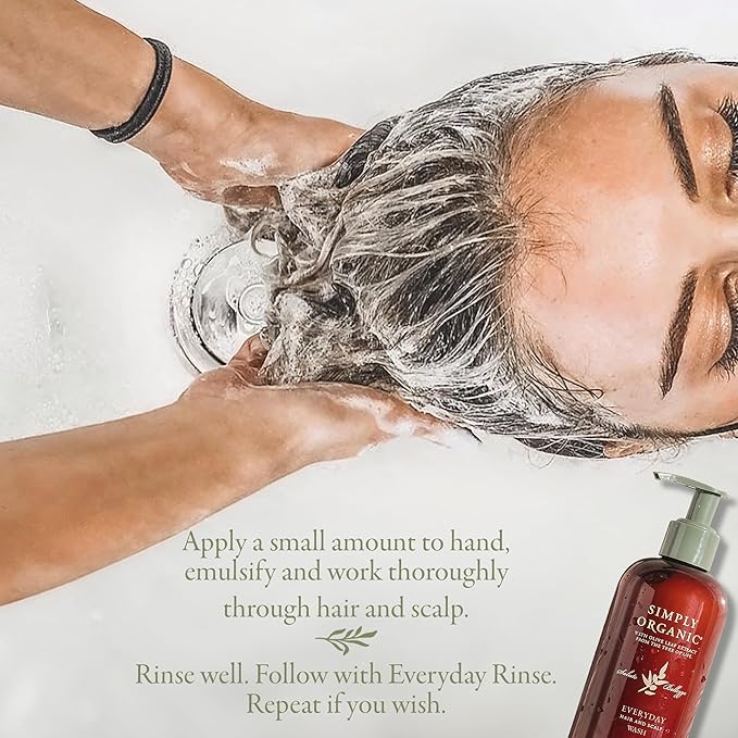 Hair & Scalp Wash Shampoo Made in Italy, All Natural Cruelty Free Hair Care for Women & Men with Organic Sage, Lime, Wildflowers & Olive Leaf Extract, 251ml/8.5floz, EVERYDAY