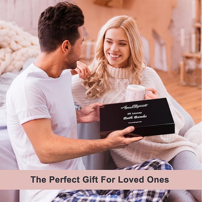 Luxury Bath Bombs for Women - Gift Set of 24 Bathbombs with Organic Essential Oils - Natural Vegan Soap for Moisturizing Fizzy Bubbles