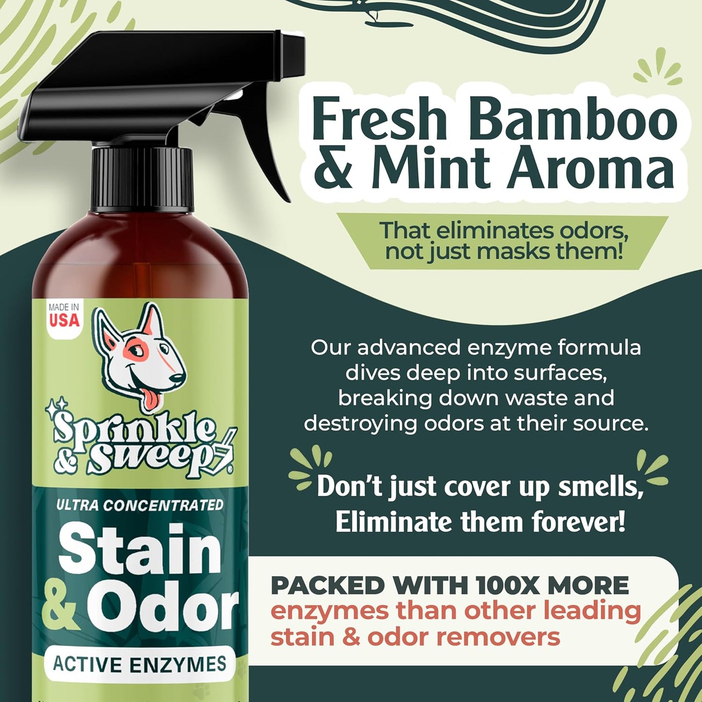 Enzyme Cleaner for Cat Urine | Cat Pee Odor Eliminator & Stain Remover | Dog Urine Carpet Spray | Multi-Surface Cat Urine Destroyer | Pet Odor Neutralizer (24oz)