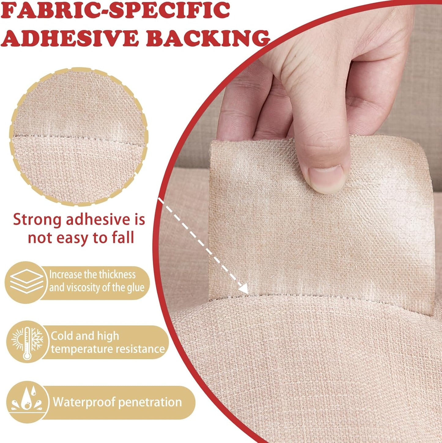 Linen Repair Tape 4x70 Inch Self-Adhesive Couch Patch Repair Fabric Patch for Furniture,Sofas,Cushion,Chairs,Bags,Linen Goods(Off-White)
