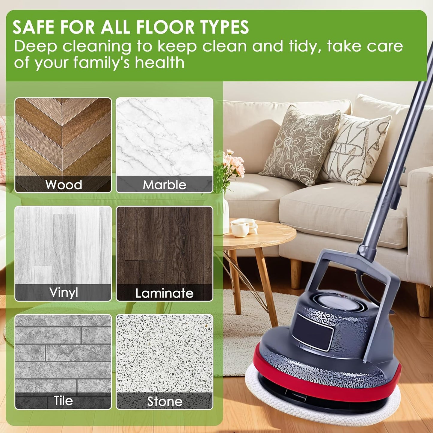 3 Pack 12" Floor Machine Pads Compatible with Oreck Commercial 550MC 437.056 Orbiter Scrubber Machine, Microfiber Carpet Bonnet, Floor Buffer Pad for Deep Cleaning (Stripper & Bonnet & Buffer)