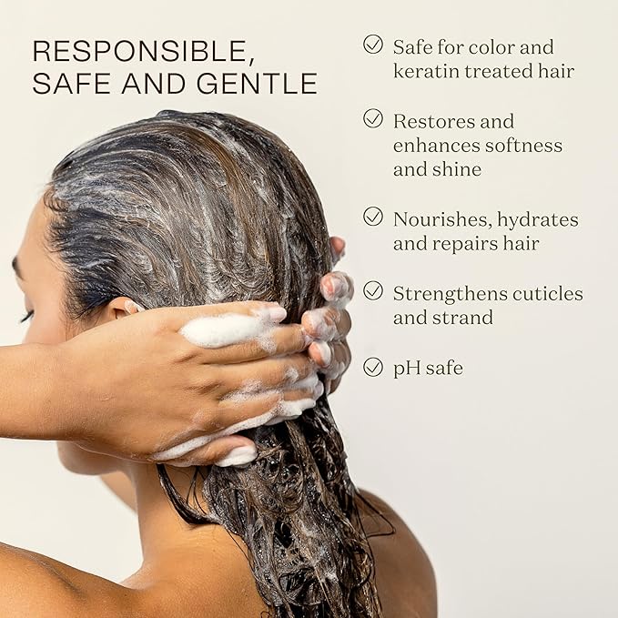 Ingreendients Non Toxic Vegan Shampoo and Conditioner with Organic Ingredients, Apple Cider Vinegar, Tea Tree Oil - Color Safe, Paraben & Gluten Free, Silicone & Sulfate Free, pH Balanced